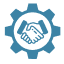 Partnership symbol in gear shape