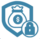 Secure funds graphic illustration